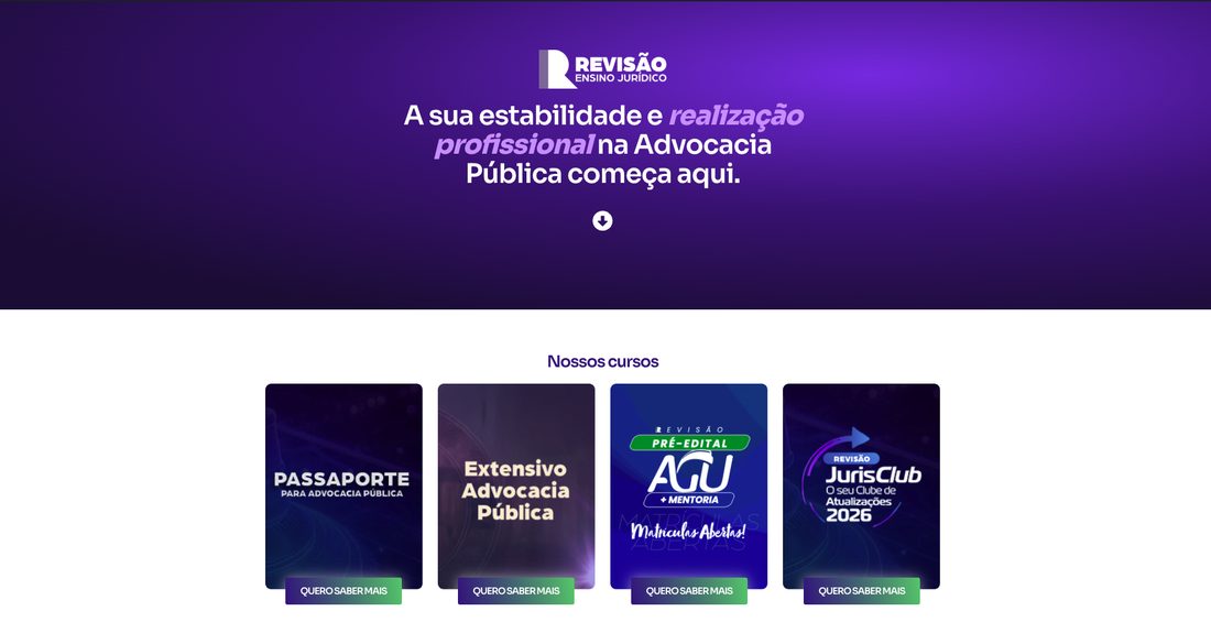 Revisão Ensino Jurídico site, rebuilt after a hosting failure