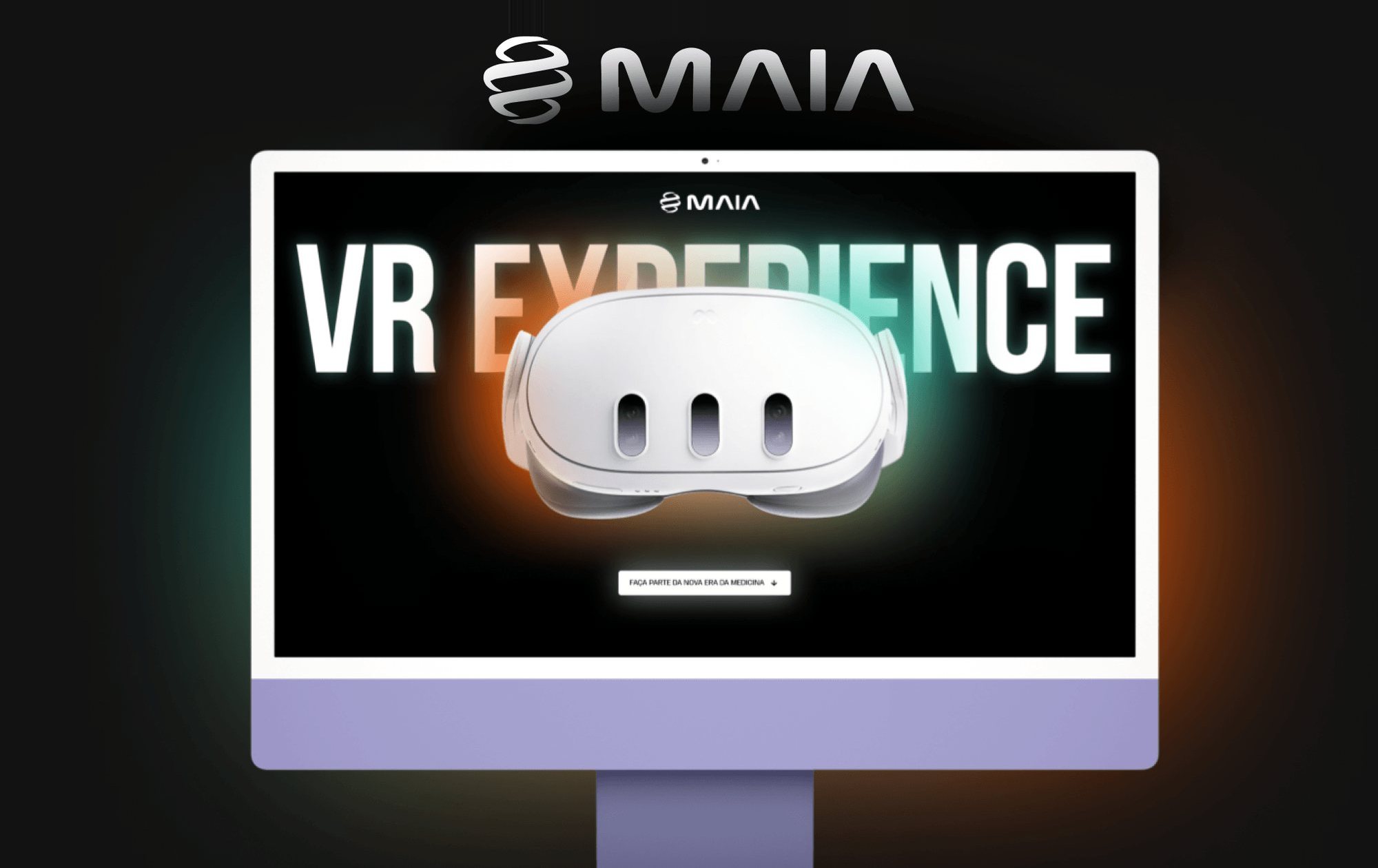 Maia VR experience landing page on an iMac