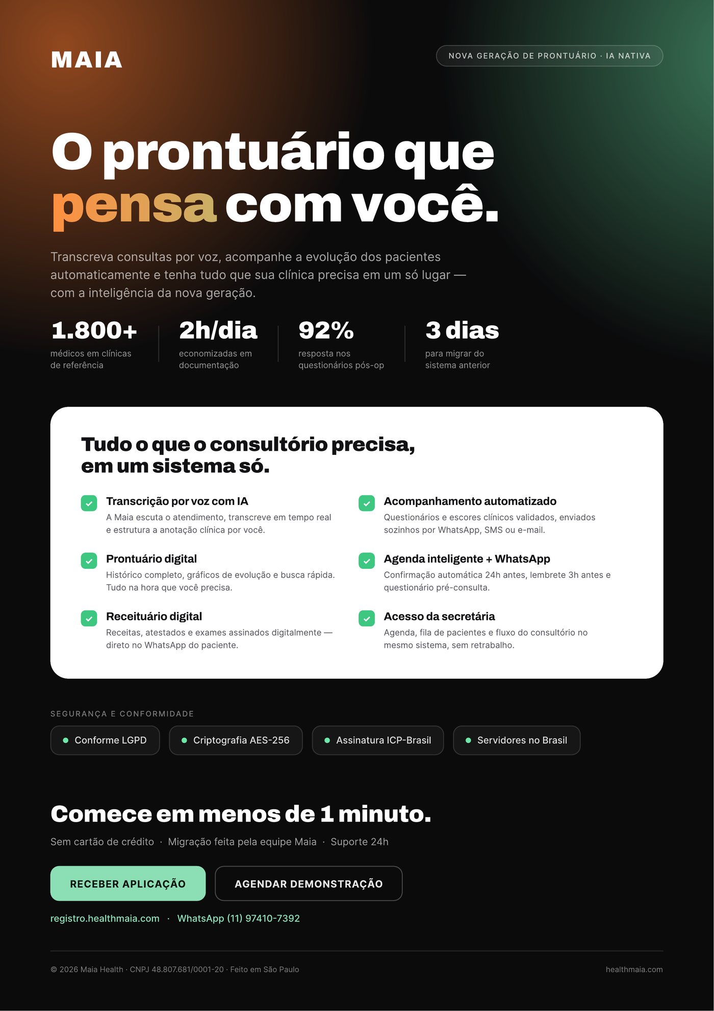 Maia product one-pager: AI-native health records