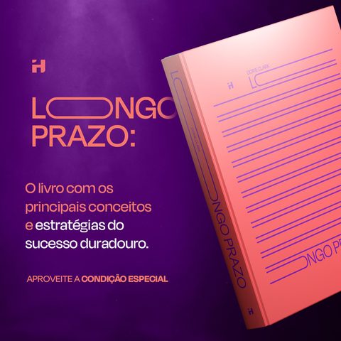Longo Prazo launch ad: book offer, square feed
