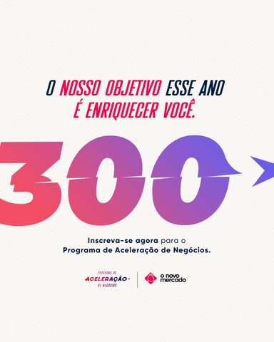 PAN launch ad: typographic 300 in gradient numerals