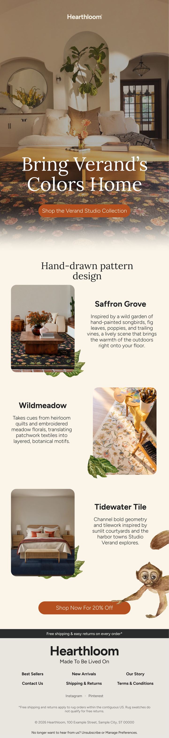 Hearthloom email: collection launch with pattern storytelling